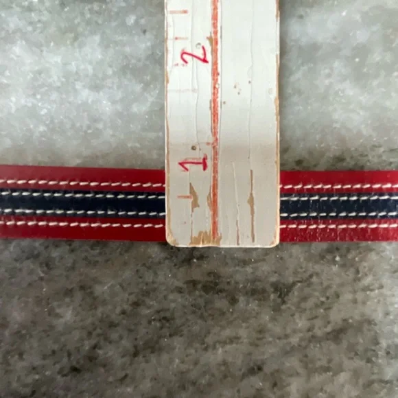 Coach Leather Belt Size Large Women’s Red Blue Brown 3969 - Picture 8 of 9